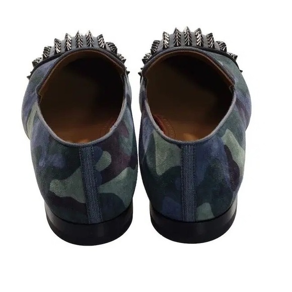 Christian Louboutin NEW Loafers Size 41 8.5 Spooky Flat In Green / Blue Camo 🔥🔥🔥